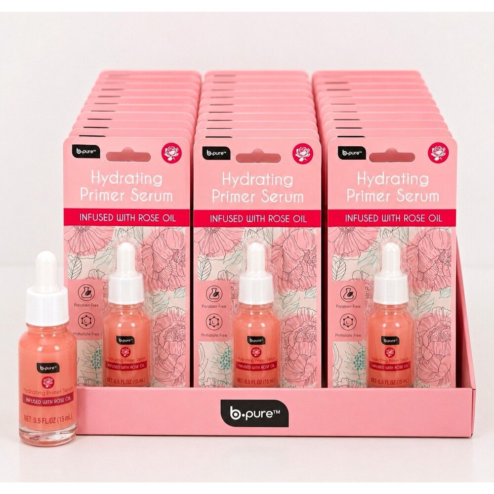 b.pure Hydrating Primer Serum with Rose Oil, Paraben/Phthalate-Free, 0.5 fl oz